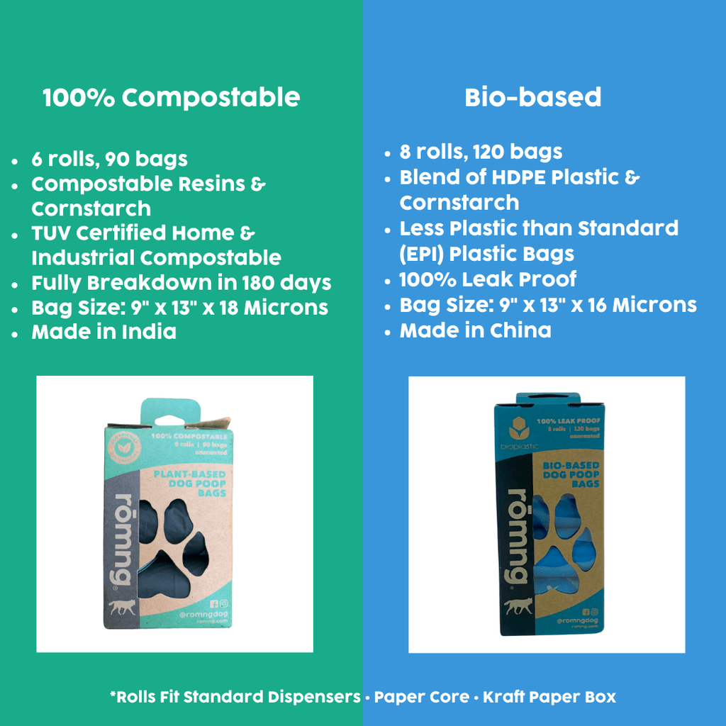 compostable plant-based dog poop bags